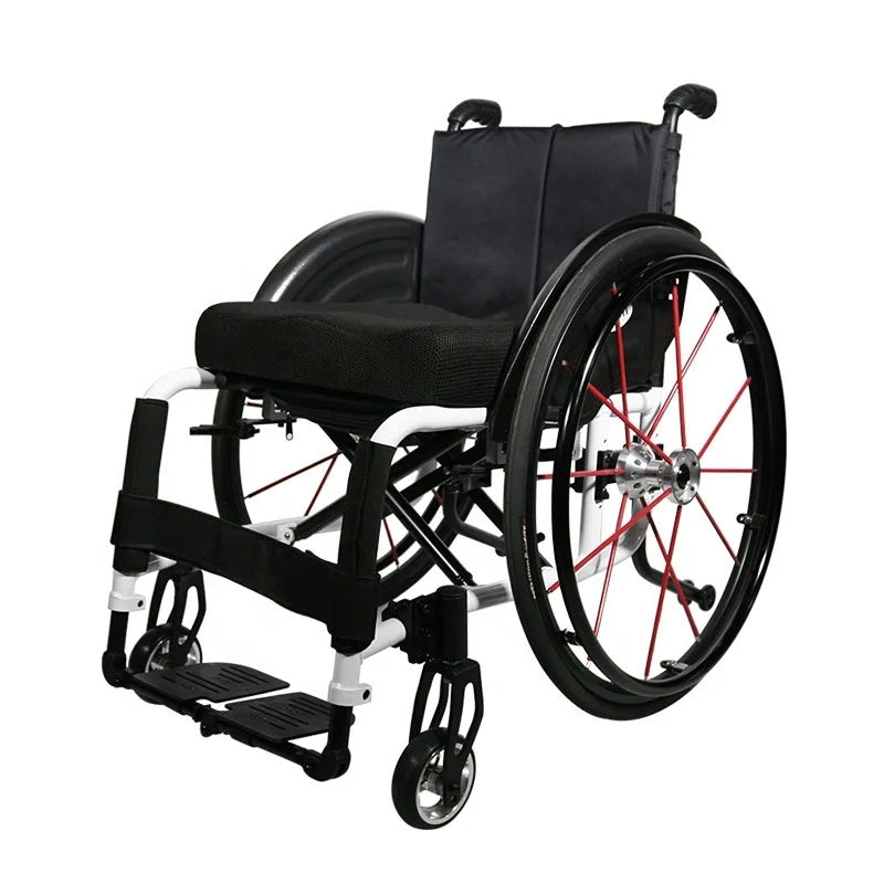 Portable Aluminum Wheelchair Lightweight Manual Folding Sports Wheelchair Metal Rehabilitation Therapy Supplies
