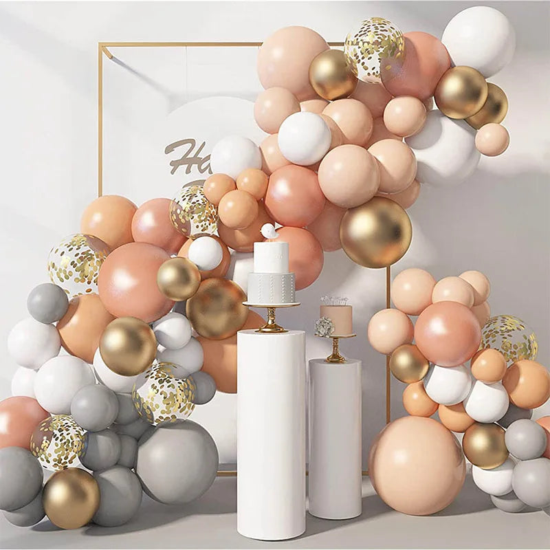New Birthday Party Wedding Decoration Ballon Set Peach Color Latex Ballons