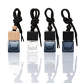 Black Wooden Cover Lid Glass Bottle 8ml Square Shape Car Air Freshener Perfume Diffuser Car Perfume Bottle