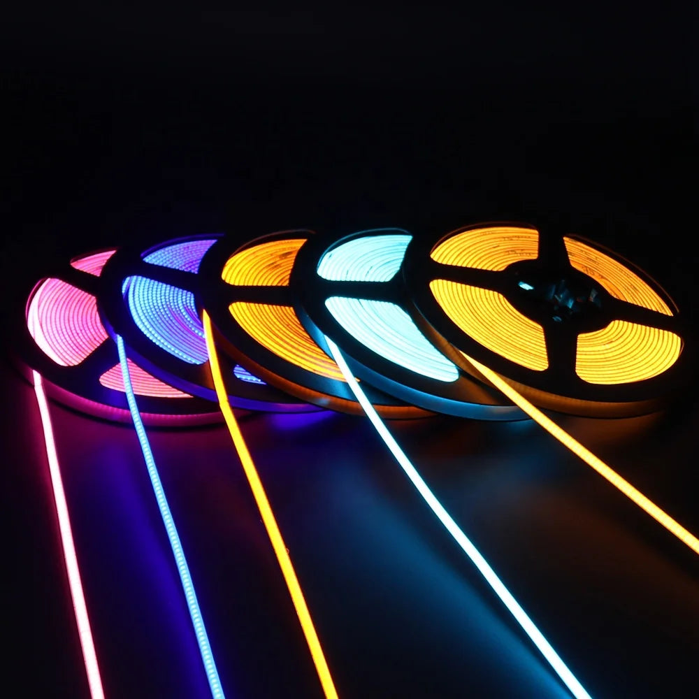 Double Layer PFC Flexible COB LED Strip Light 5V 12V 24V 4mm 5mm Red Ice Blue Purple Orange 3000K 6500K Mucho Color Tira De Luz