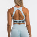 Workout Clothes Fitness Apparel Custom Open Back High Impact Exercise Seamless Backless Womens Yoga Sports Bras