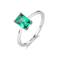 Fine Jewelry 925 Sterling Silver Baguette Gemstone Engagement Fashion Zircon Diamond Rings for Women