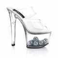 Party Bride Transparent Crystal Platform Novelty Thin Heel 17 cm PVC Leaky Toe Summer High Heels Club Stripper Summer Sandals