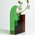 Customized Vivid Arch Shape 3mm Thick Iridescent Acrylic Handmade Vase for Home Decor