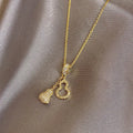 AA01583 Exquisite Rhinestone Tassel Gourd Pendant Necklaces for Women Girls Clavicle Chain Fashion Jewelry Necklace