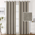 JA Custom Linen Thermal Blackout Curtain for Bedroom & Living Room Modern Grommet Noise Reducing & Room Darkening for Hotel Cafe