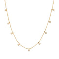 Dainty Exquisite Vintage Stainless Steel White Zircon Waterdrop Pendant Necklace Fashion Women Gold Plated Jewelry Waterproof