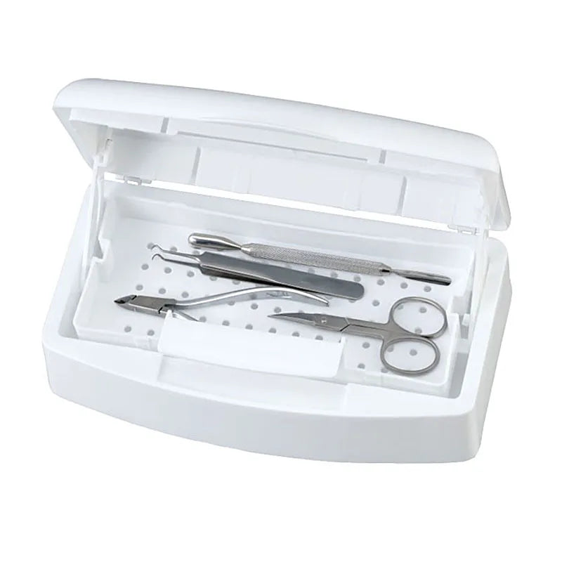 TSZS Professional Plastic Manicure Nail Box Clipper Tweezers Nail Art Sterilizer Tool Salon Nail Sterilizer Disinfection Box