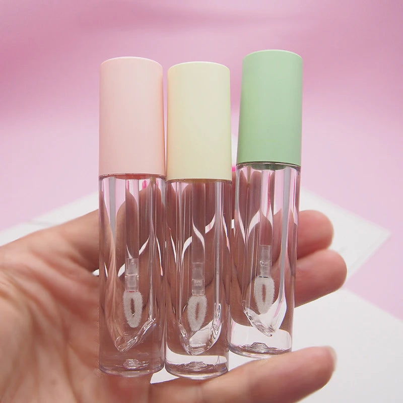 Hot Sale Wholesale Unique Design Yellow Cosmetic Bottle 3.5ml Green Lip Gloss Bottle Empty Pink Lip Gloss Tube