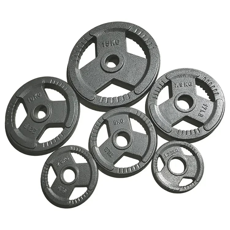 Wholesale S&HFIT S&H-WP-004 Customized Unisex Gym Hand Gripping Three-Hole Cast Iron Barbell Plates 2 Inch 50mm Diameter
