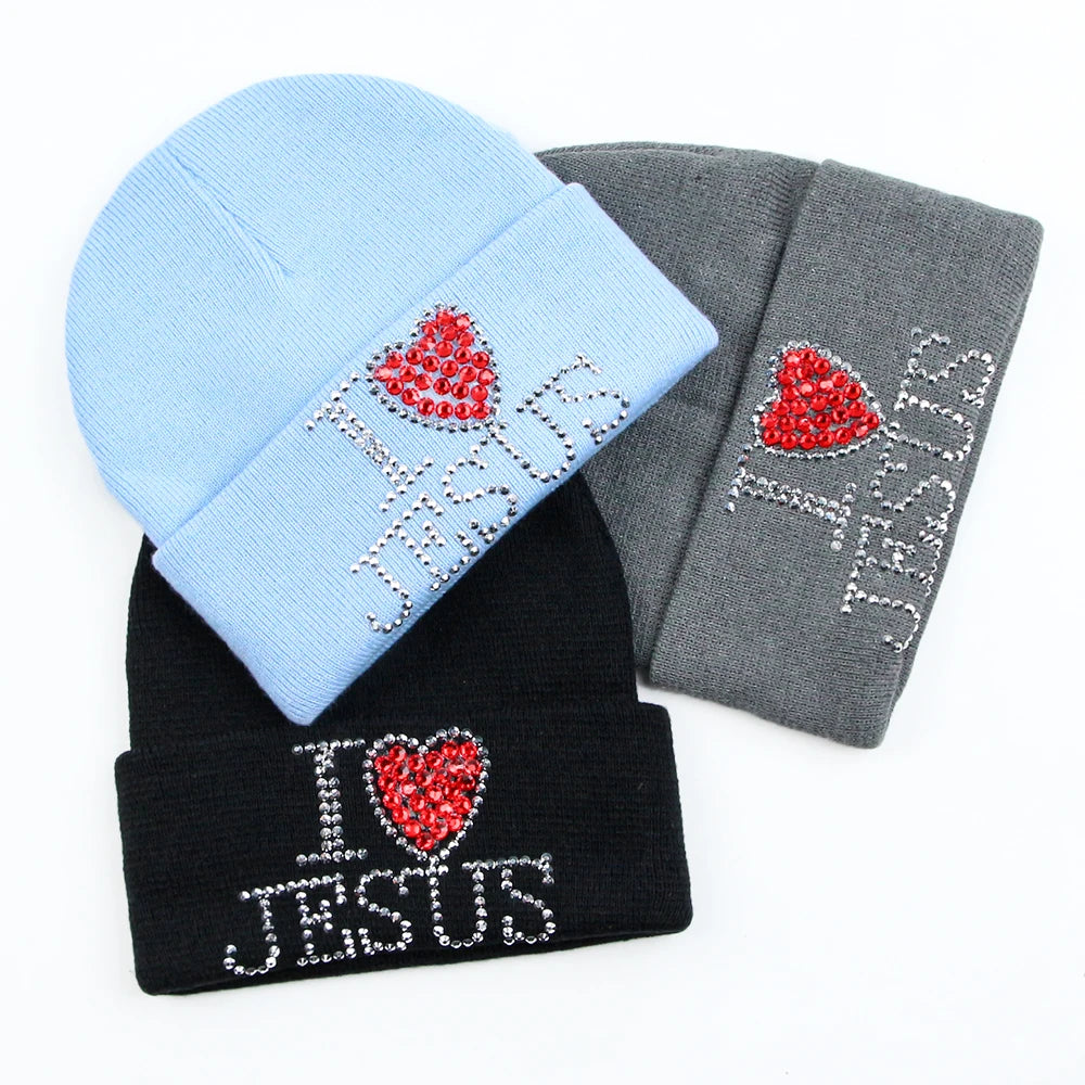 Beanie Hat ManufacturerLetters Rhinestones BeanieWinter Hats With Custom LogoPlain Knitted Hat Beanies