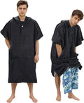 Quick Dry Adults Swim Pool Towel  Hooded Surf Poncho Changing Towel Robe Custom Logo Beach Poncho Robe With Pocket