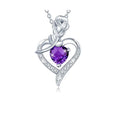 Wholesale Zircon Crystal Rhinestones Rose Heart Flower Necklace Pendant Fashion Jewelry Charms for Women Mather Gifts
