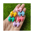 New Fashion 100Pcs 21*25MM Mixed Candy Color Bowknot Resin Crafts Kawaii Bows Flatback Cabochons Scrapbook DIY Accessories