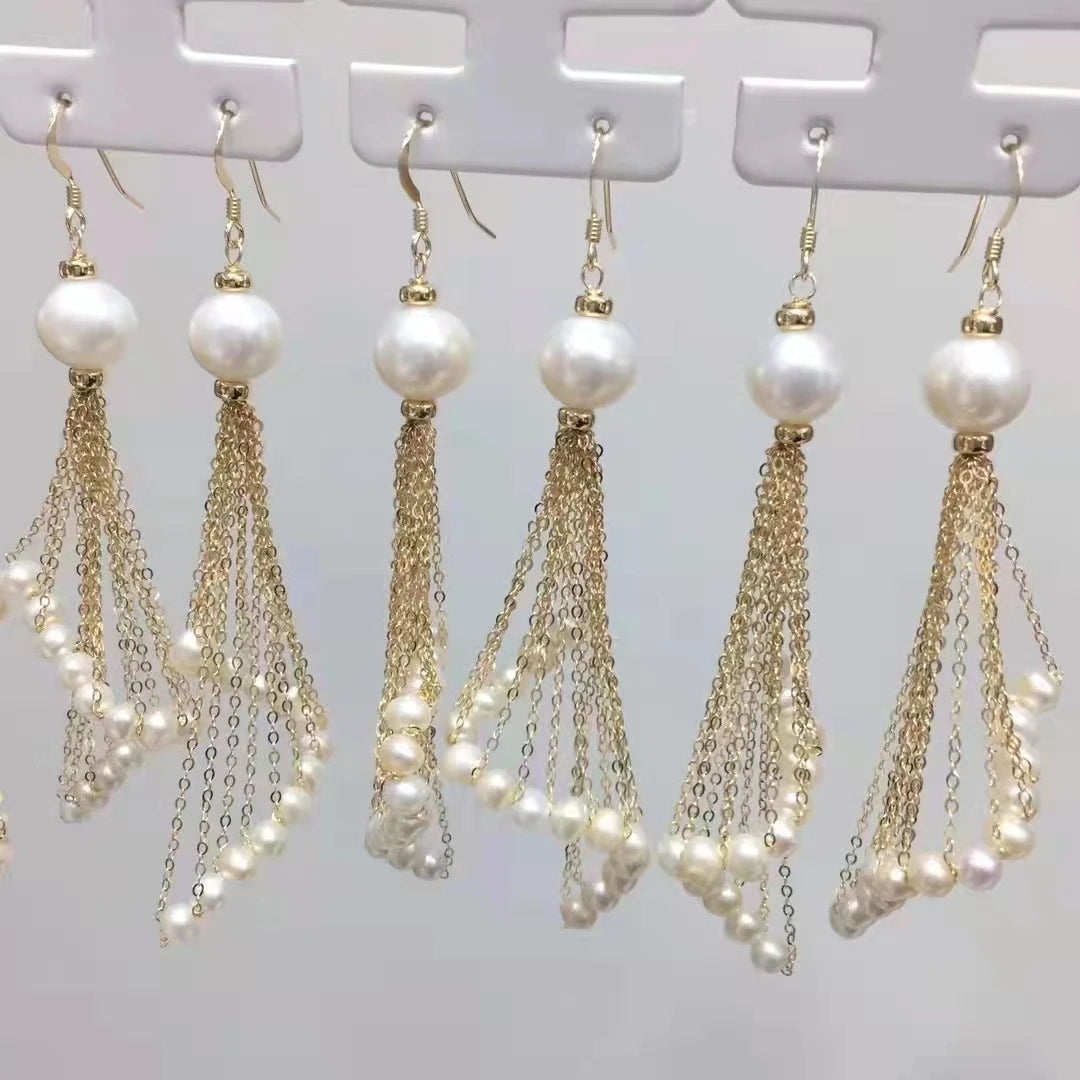 SGARIT New Fashion Jewelry 14k Fill Gold for Lady Natural Freshwater Pearl Earrings Jewelry Natural Pearl Ear Stud Jewellery