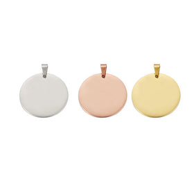 20mm/25mm/30mm Diameter High Polished Blank Stainless Steel Round Disc Dog Pet Label Shape