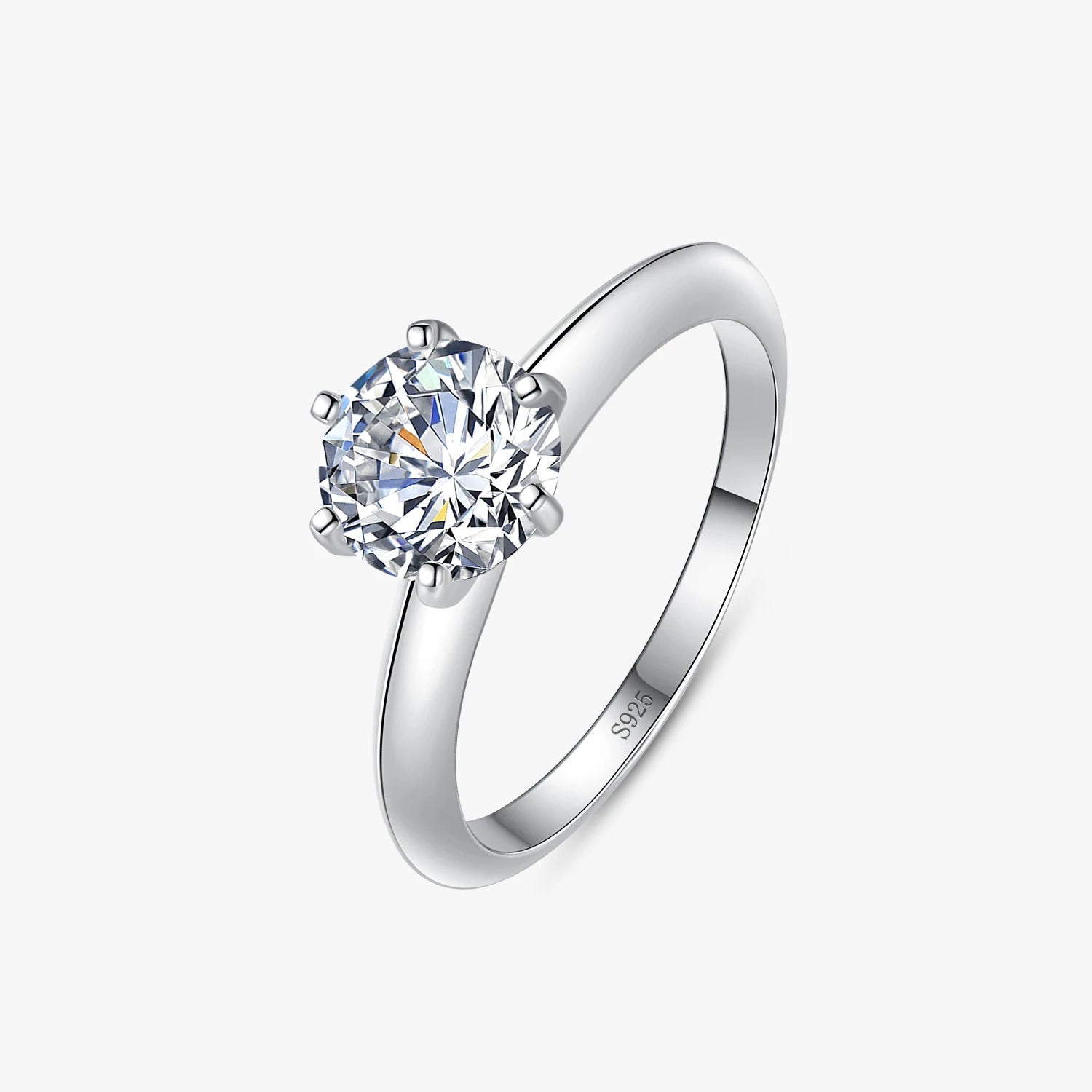 Ailmay Hot Sale 925 Sterling Silver Classic Luxury Rings Sparkling Zircon CZ Finger Ring for Women Wedding Accessories Jewelry