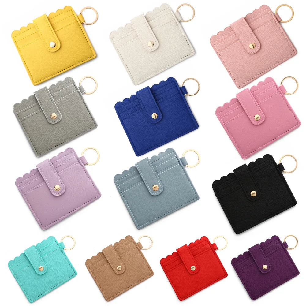 Western Cowboy Card Holder ID Bag Keychain Fashion PU Leather Women's Wristlet Wallet Keychain Wholesale
