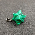 HZ Natural Malachite Gemstone Crystal Quartz Merkaba Star Pendants for Gifts and Souvenir Crystal Craft Necklace Accessory