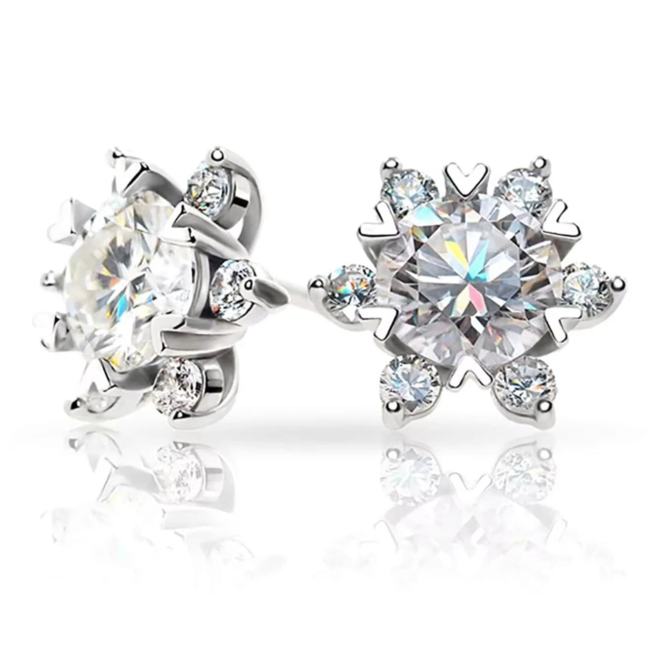 High-Grade Snowflake Ear Stud Women'S Fashion Moissanite S925 Sterling Silver Goods in Stock