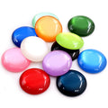 10pcs/lot 25mm Multi Colors Flat Back Resin Cabochons Cameo Dome Fit 25mm Cameo Base Domed Jewelry Accessories Supplies