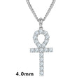 2022 Classic Fashion Christian 18k Gold Plated 925 Sterling Silver 4mm Vvs Moissanite Ankh Pendant Necklace