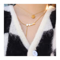 Chris April Fashion Jewelry 316L Stainless Steel PVD Gold Plated Matte Irregular Pendant Necklace