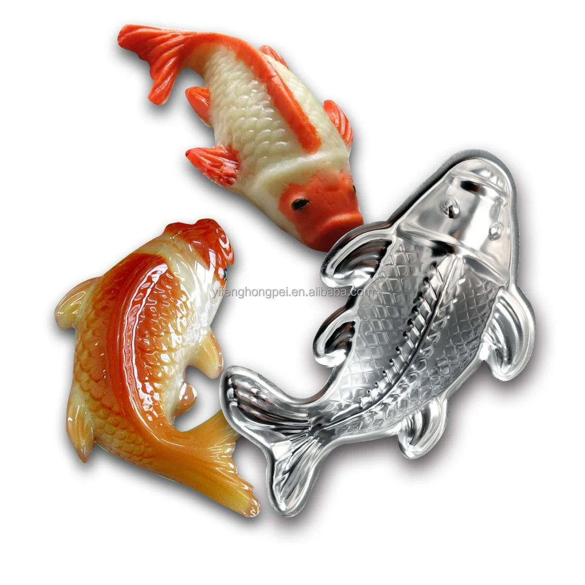 Medium Size Small Fish Shaped Cake Mold New Year Cake Mold Aluminum Baking Tray Cartoon 3D Jelly Baking Appliance