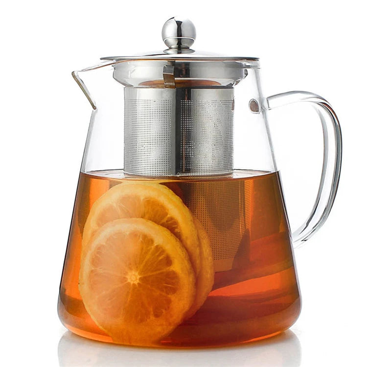 Modern 750ml 950ml 43oz 1300 ml Large Custom Stovetop Safe Microwave Dishwasher Safe Glass Tea Kettle Teapot Removable Infuser