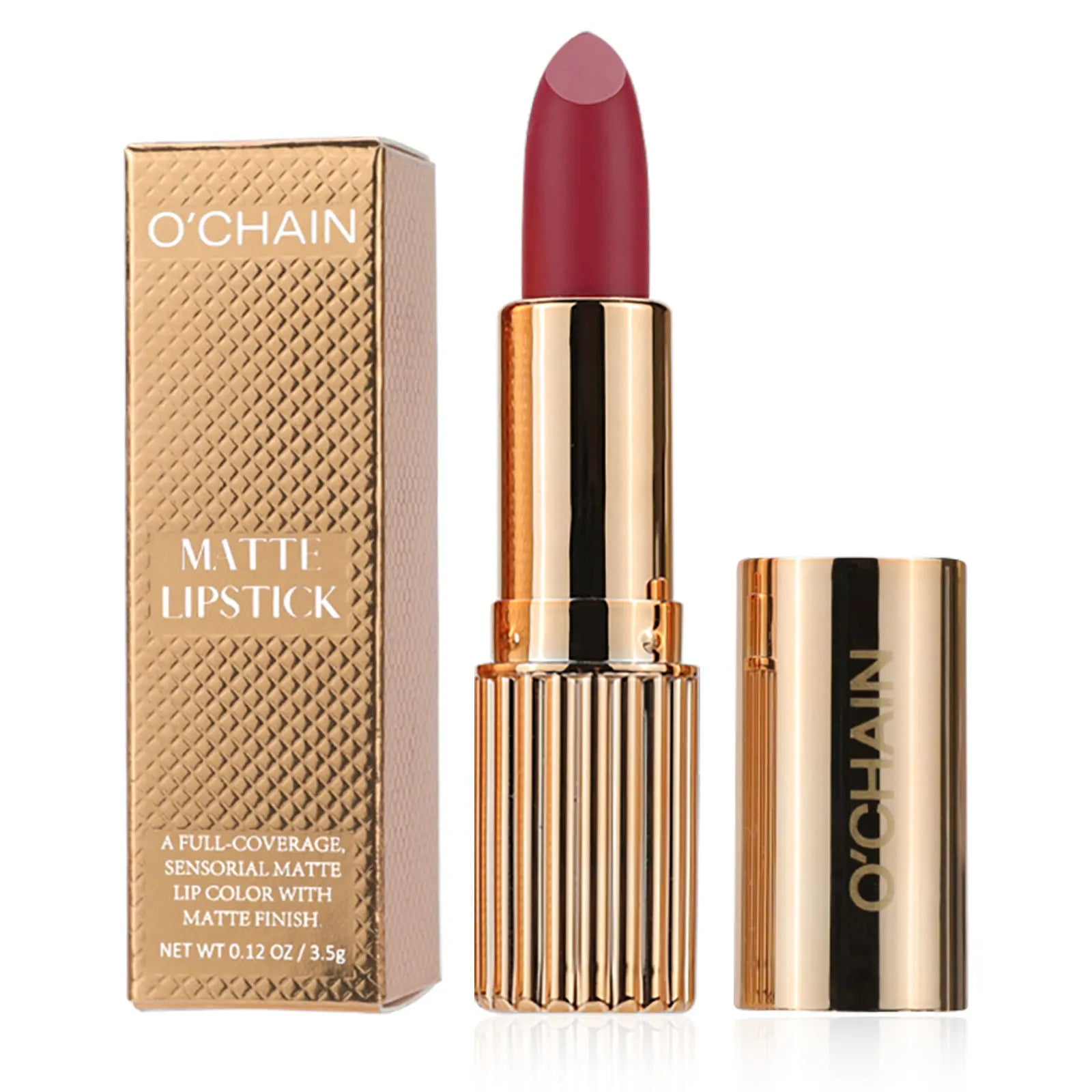 Long Lasting Matte Lipsticks Wholesale Red Vegan Lipstick logo Custom Gold