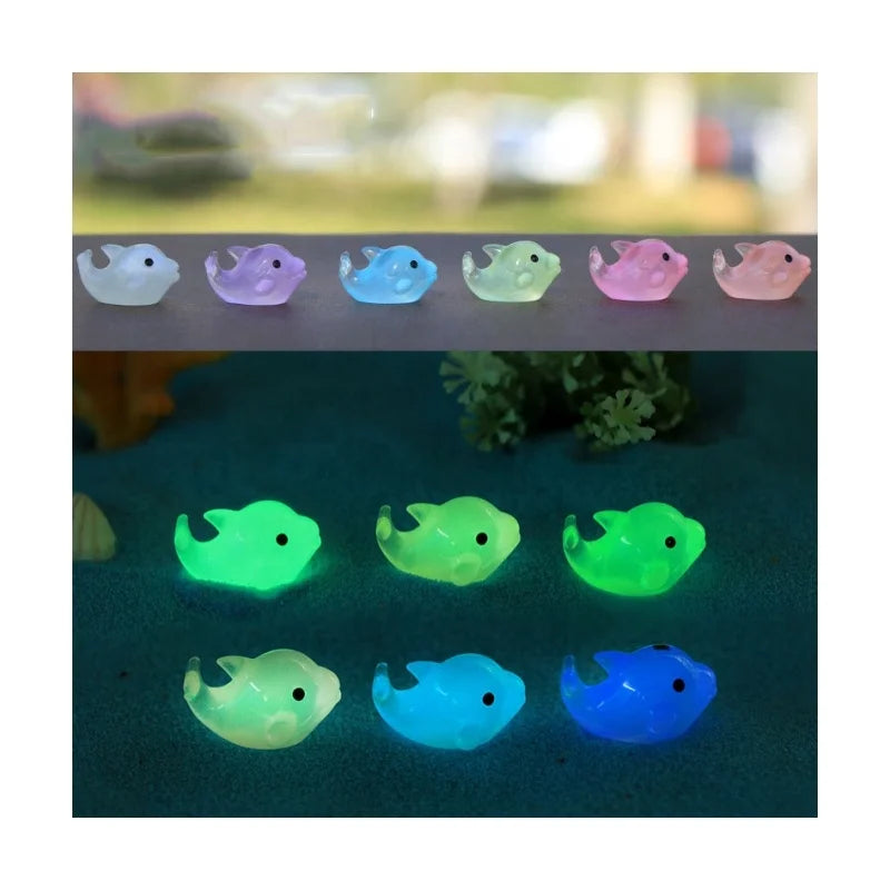 China Wholesale Miniature Dolphin Night Light Tiny Glow Toy Resin Mini Dolphin Luminous Aquarium Decoration
