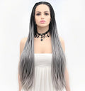 DieffematicJF Parrucca Donna Chemical Fiber Wig Dirty Braids Hand Rubbing Chemical Thin Braids Front Lace African Wig
