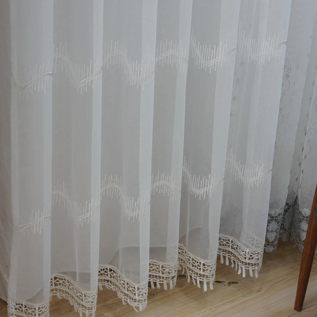 Soft Touching Embroidery Sheer Curtain Blinds