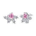 Dylam Ruby Diamond Gemstone 925 Sterling Silver 18K Gold Plated Waterdrop Heart Shape 5A Cubic Zirconia Stud Earrings