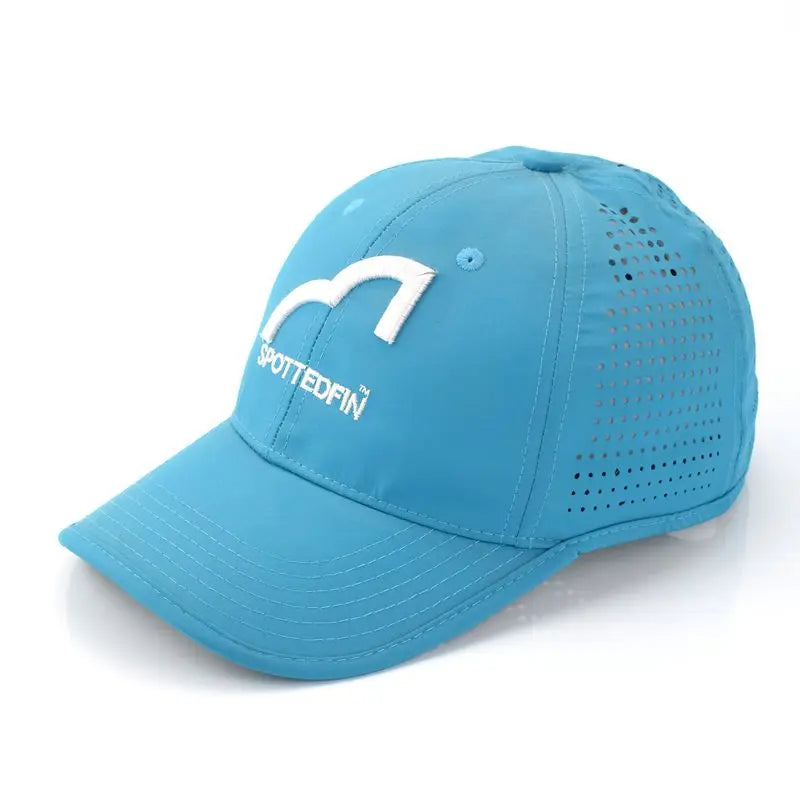 Oem 100% Polyester 6-Panel Breathable Fabric Laser Cut Hole Perforated Sport Baseball Cap Embroidered Logo Quick Dry Dad Gorras