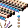 12mm Wholesale Reusable 304 Stainless Steel Tumbler Large Drinking Straws with Cleaning Brush
