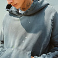 KY Vintage Pullover Blanks Oversized Hoodie Paints Acid Wash Distressed Sun Faded Hoodie Unisex