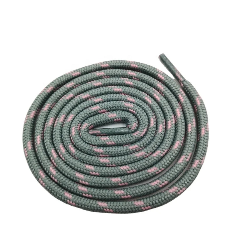 Custom Brand Strong Polyester Shoelaces Hiking Shoes Customizable Length Transparent Plastic Tips Pantone Color Unisex Design
