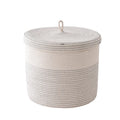 White Grey XXXL Large Cotton Rope Laundry Basket Woven Blankets Basket Toy Storage Basket