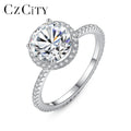 CZCITY Wholesale Simple Unique Fashion Four Paws Silver 925 Ring With Clear Zircon Crystal for Women Engagement Party Jewelry