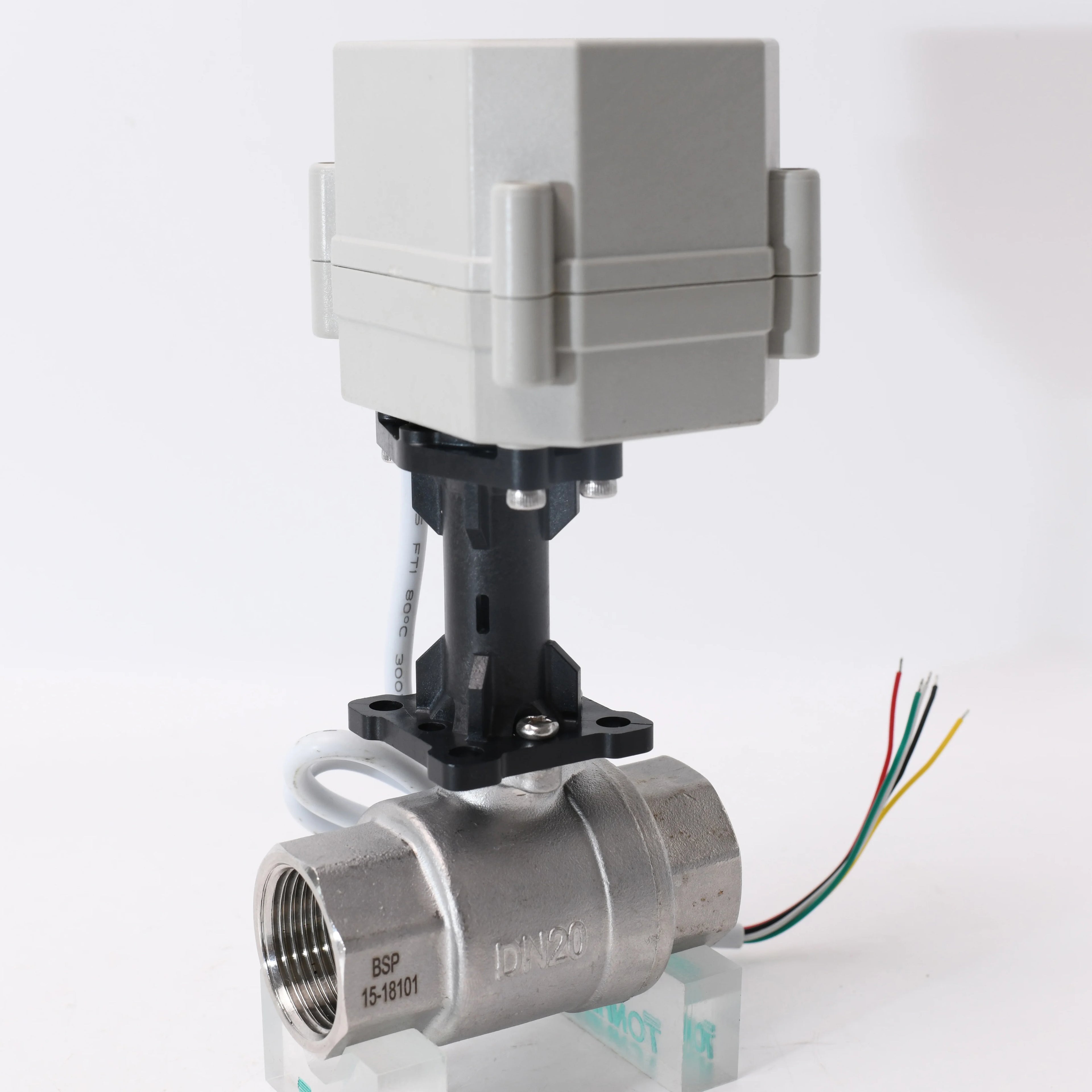 Hot! DN25mm 1" Inch 4-20mA 0-5V Stainless Steel Valve with Black Spacer Electric Modulating Ball Valve