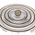 Northern Europe Style 6 9 10.5 12.5 Inches Golden Plated Rim Plat Clear Glass Plates for Wedding Table