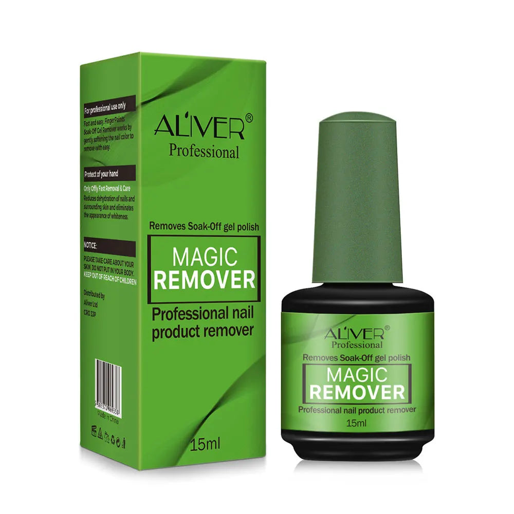 ALIVER Quickly Soak Off Polish in 3-5 Minutes 15ml Private Label Professional Nail Removal Gel Magic UV Gel Nail Polish Remover MegaBDM
