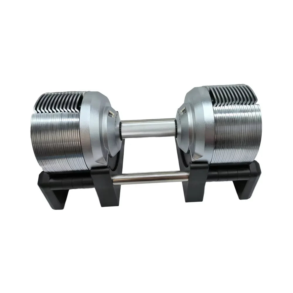 Hot Selling 41.5 KG Smart-lock Silver Electroplating Adjustable Dumbbells for Gym Home