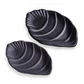 Japanese Restaurant Dinnerware Dessert Serving 10 Inch Leaf Shape Black Melamine Dish Customized Eco-Friendly Home Events