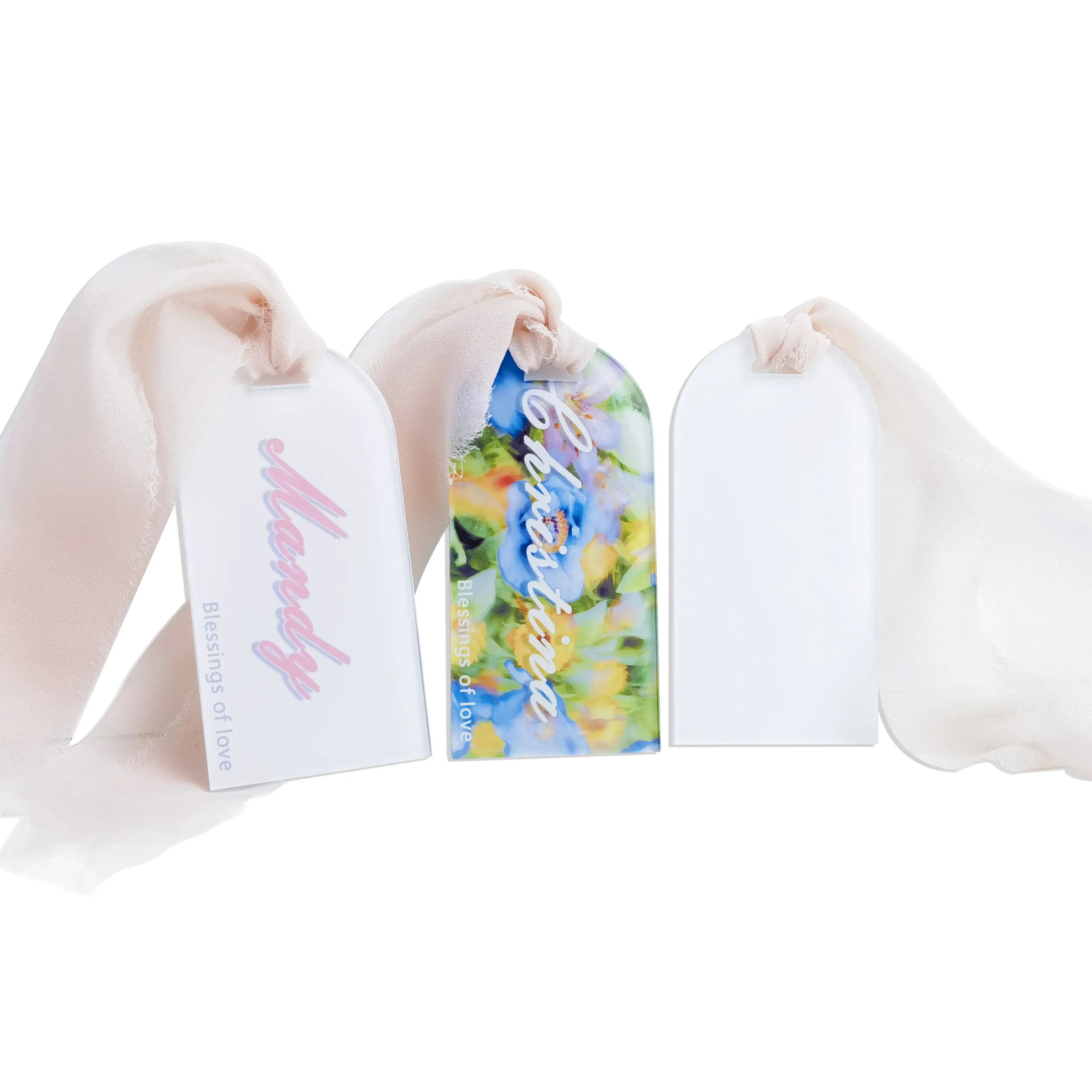 Sublimation Name Tag Wedding Seat Tag Acrylic Party Name Tag Customized Printing Bookmark
