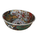 Modern Luxury Design Famille Rose Ceramic Art Basin Table Top Mounted Water Resistant Eco-Friendly 3-Year Warranty Bathroom Sink