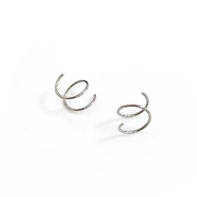 European American G23 Zircon Nose Ring Double Hoop Spiral Earrings Wedding Fashion Body Jewelry Surgical Titanium Alloy Hook