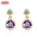 Bijouterie Joyeria Wholesale Earrings Women Cubic Zirconia Earrings 18K Gold Women Earrings Drop Stud Jewelry for Gift Wholesale