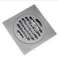 10x10cm Square Floor Drain - Brass Anti-Odor Strainer for Kitchen Bathroom Balcony Hot Sale 4 Colors (Chrome/Black/Gold/White)